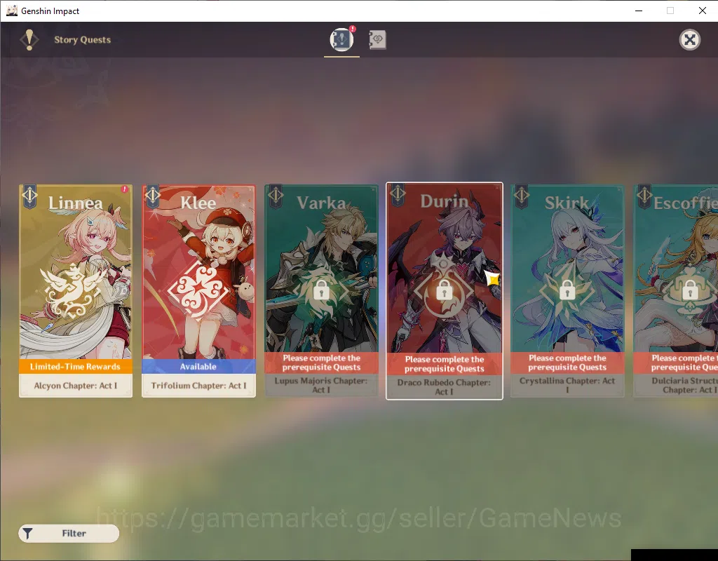 Genshin Impact Accounts ASIA|AR 39|2 Limited +15(*4Character)|Flins,Skirk| image 4