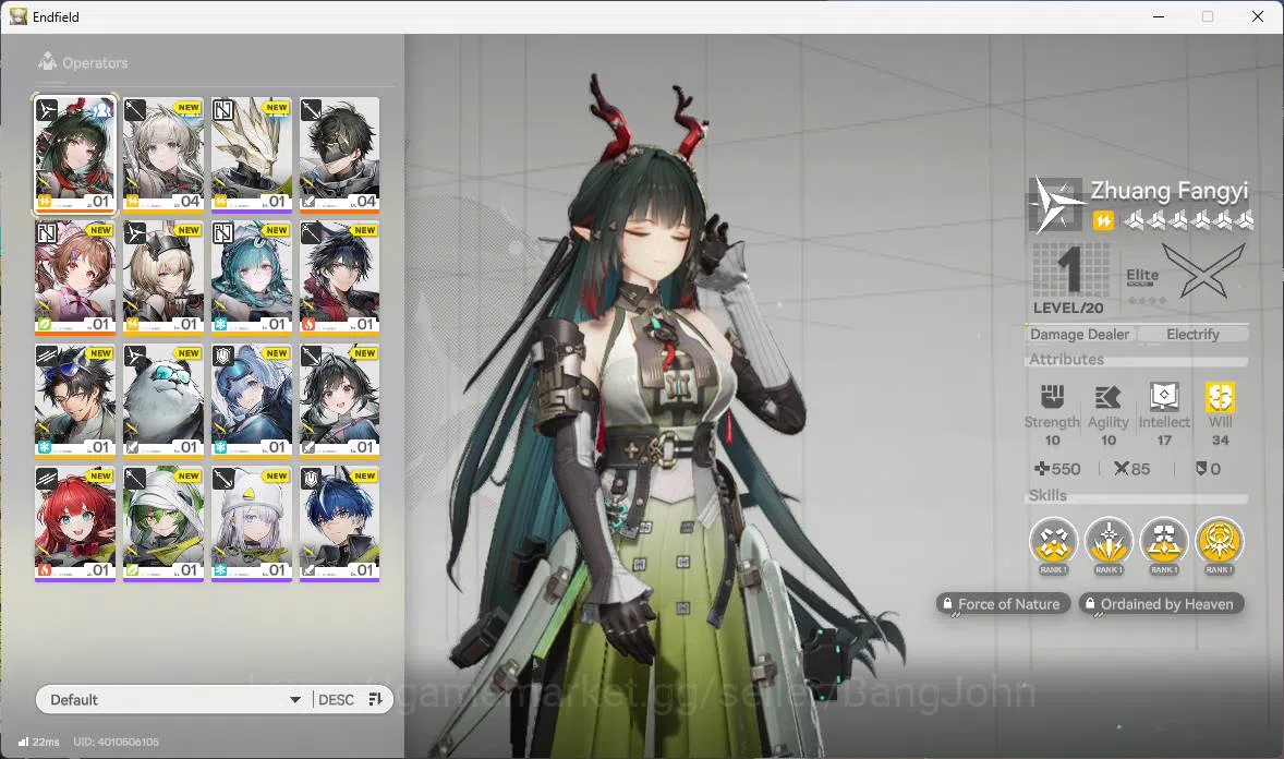 Arknights: Endfield Accounts ASIA | Starter Zhuang fangyi, Ardelia More detail image 1