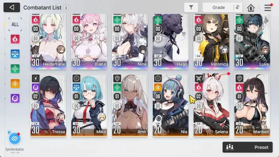 Chaos Zero Nightmare Accounts GLOBAL Lv 32|6 SSR[Nine+Sign,Heidemarie,Diana,Vero image 3