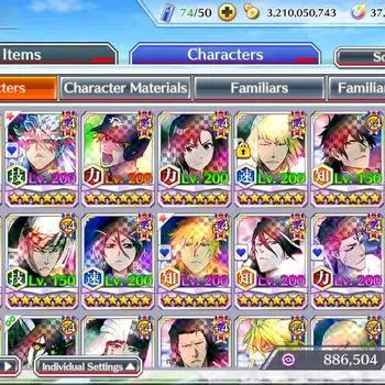 Bleach: Brave Souls Accounts High-End GLOBAL|ENDGAME BP 1M+CC 1024|6 MT[11th Ulquiora,Grimjow,10th Ichigo,Duo Renewd,Etc]|1