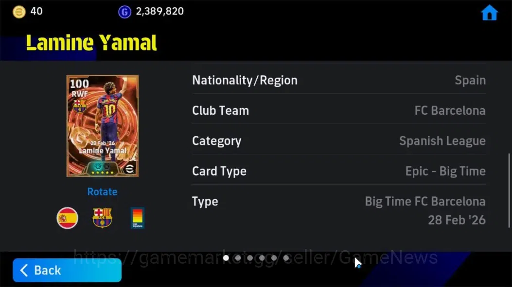 eFootball Accounts 7x Android|Epic BigTime-Lamine Yamal,Epic Dragan S image 7