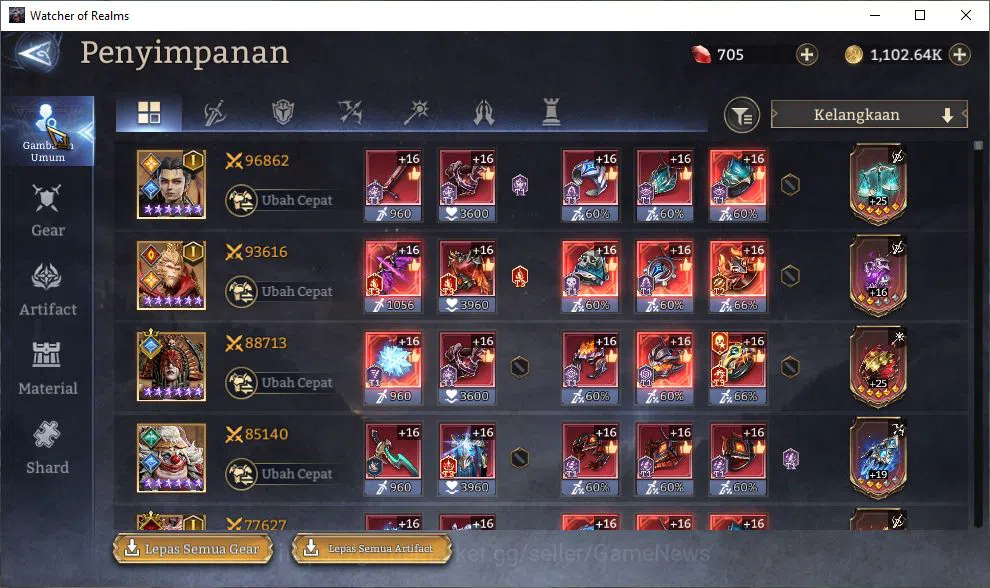 Watcher of Realms Accounts Global 60X|Lv72|3,4M Power|3 Lord[ValderonA1,Nasty image 10