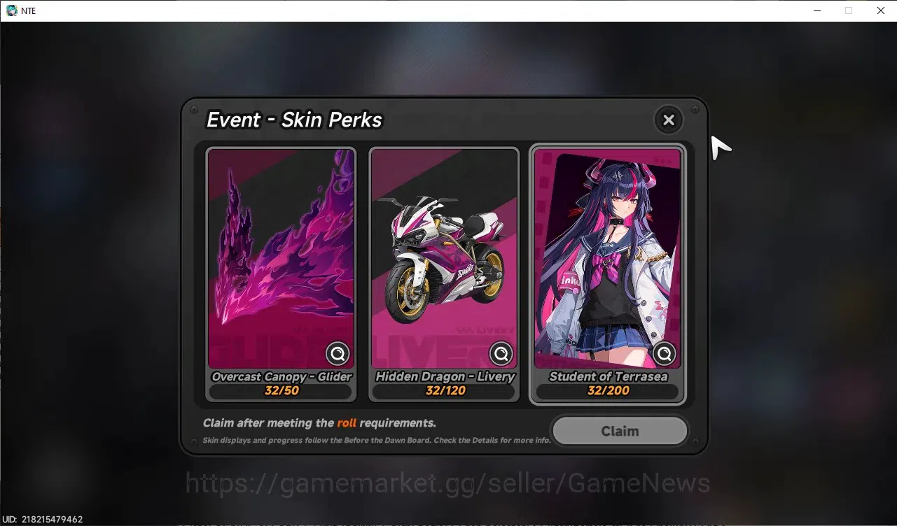 Neverness to Everness Accounts Global SEA|HL 3|2 SSR 1 Limit [Shinku],Fadia|2 Char Selector|2 Glider|Selector On|Female 8