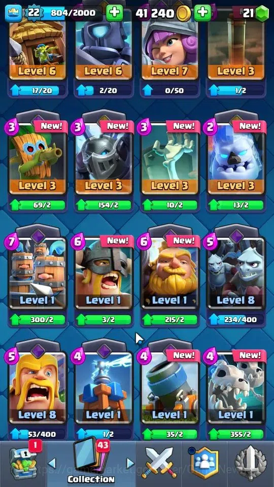 Clash Royale Accounts Lv 22|Trophy 4212|KTL 9|Limited Skin|Card 72|1 Her image 8