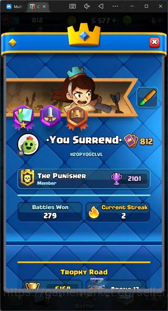 Clash Royale Accounts Mobile | KTL 11 | Trophy 6169 | 93 Card | 1 Hero | image 14