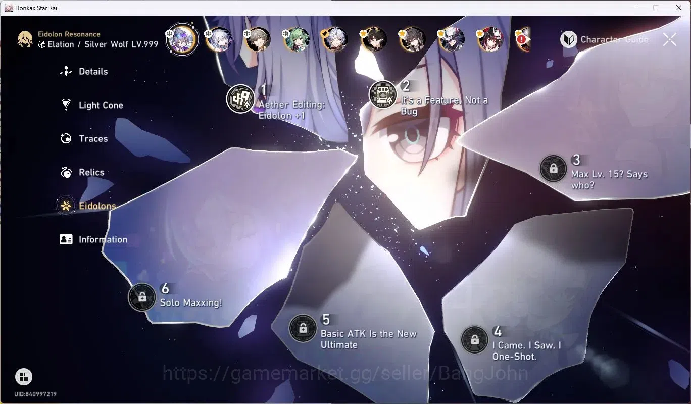Honkai Star Rail Accounts ASIA|TL 66|11 Limited [SilverWolfE2,Yao Guang,Ashv image 5
