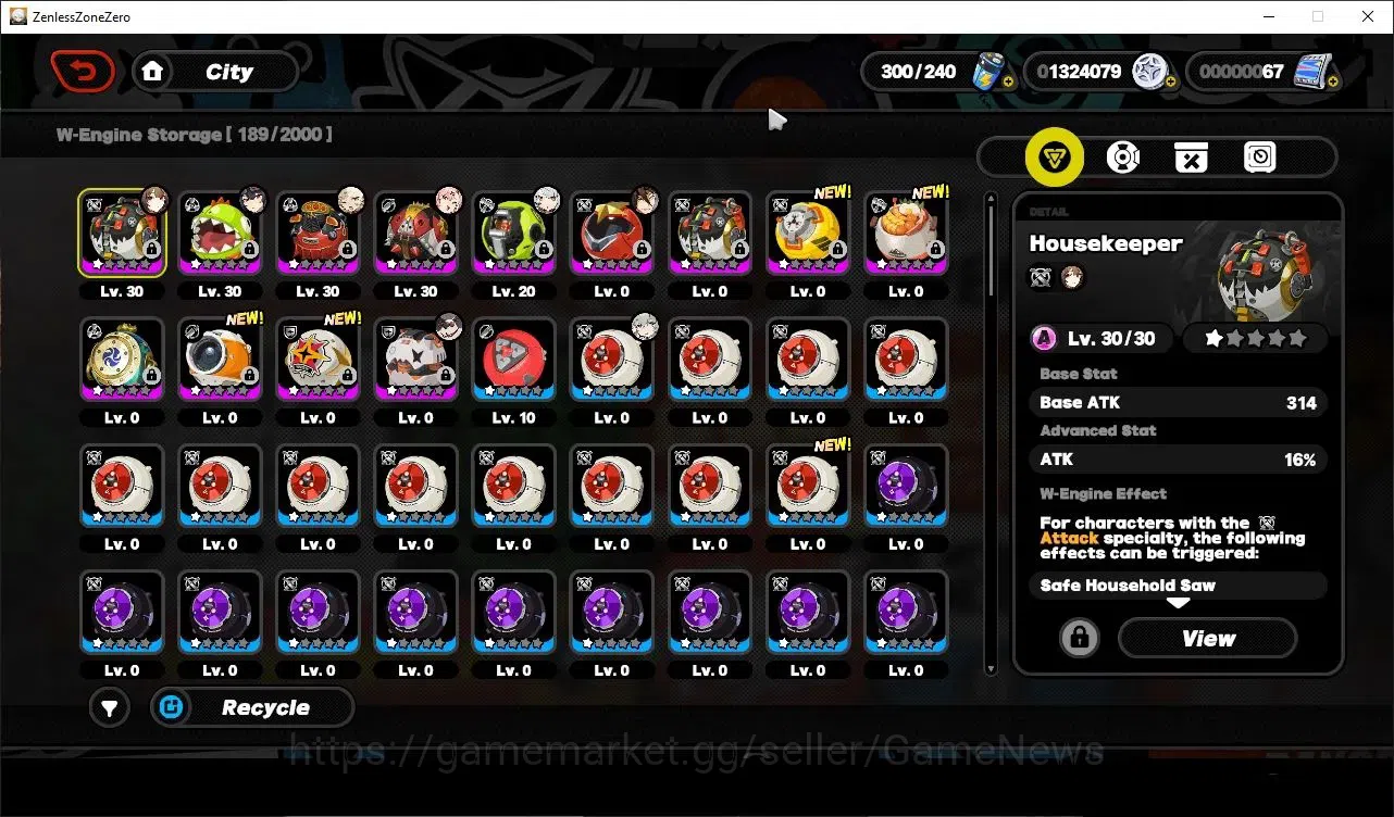 Zenless Zone Zero Accounts Starter ASIA|IK 30|1 Limited [Ye Shunguang] +1Standard (Grace)|1S Bangboo|MC Belle|Take 6
