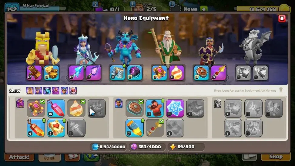 Clash of Clans Accounts LV 152|TH 14-BH 8|HH 8|Limited Skin|BK 75,AQ 75,GW image 10