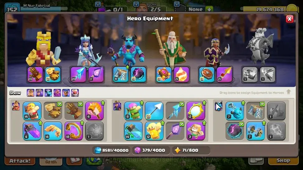 Clash of Clans Accounts LV 152|TH 14-BH 8|HH 8|Limited Skin|BK 75,AQ 75,GW image 16