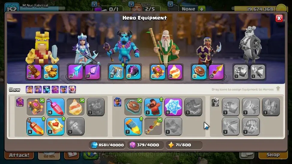 Clash of Clans Accounts LV 152|TH 14-BH 8|HH 8|Limited Skin|BK 75,AQ 75,GW image 17