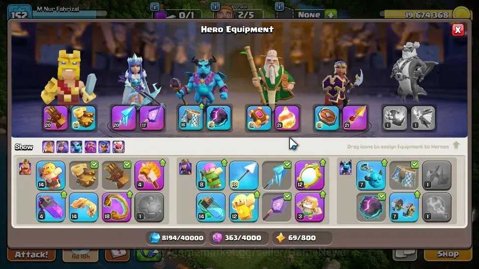 Clash of Clans Accounts LV 152|TH 14-BH 8|HH 8|Limited Skin|BK 75,AQ 75,GW image 9