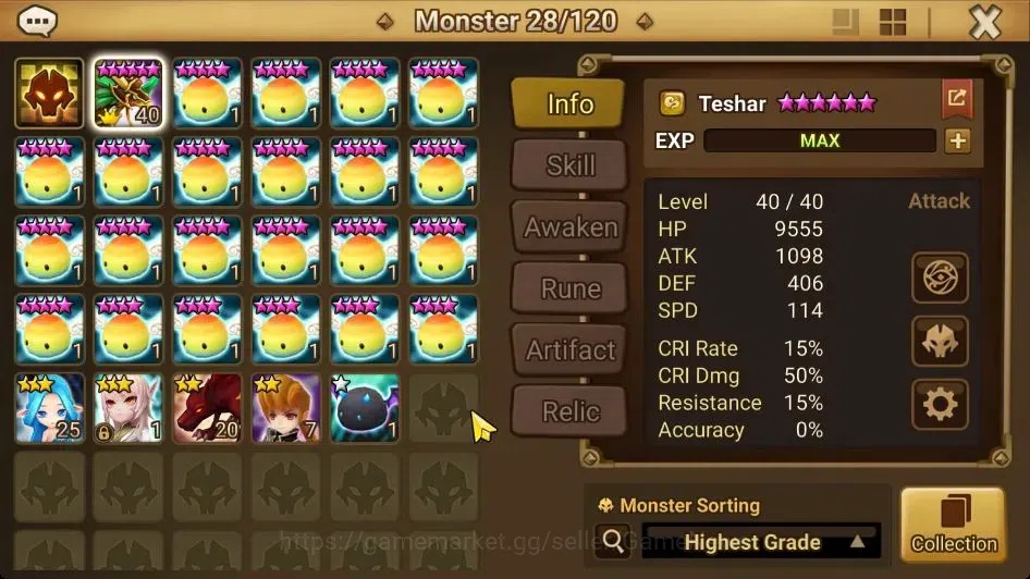 Summoners War: Sky Arena Accounts Starter GLOBAL|Lv 25|Fresh Starter|46 TSP + 19 LDSP + 1488 US + 8 MS |1 10
