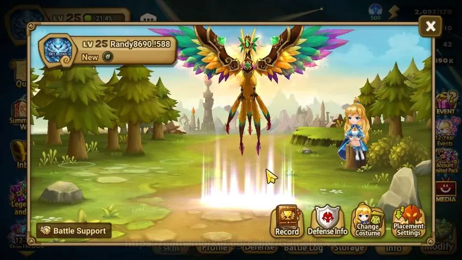 Summoners War: Sky Arena Accounts Starter GLOBAL|Lv 25|Fresh Starter|46 TSP + 19 LDSP + 1488 US + 8 MS |1 2