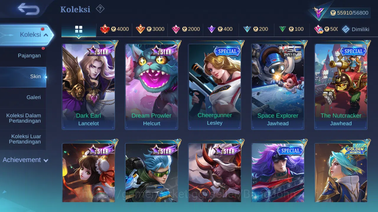 Mobile Legends: Bang Bang Accounts Hero 132 Skin 250 | Stunt Chou | Zodiac Selena | L image 10
