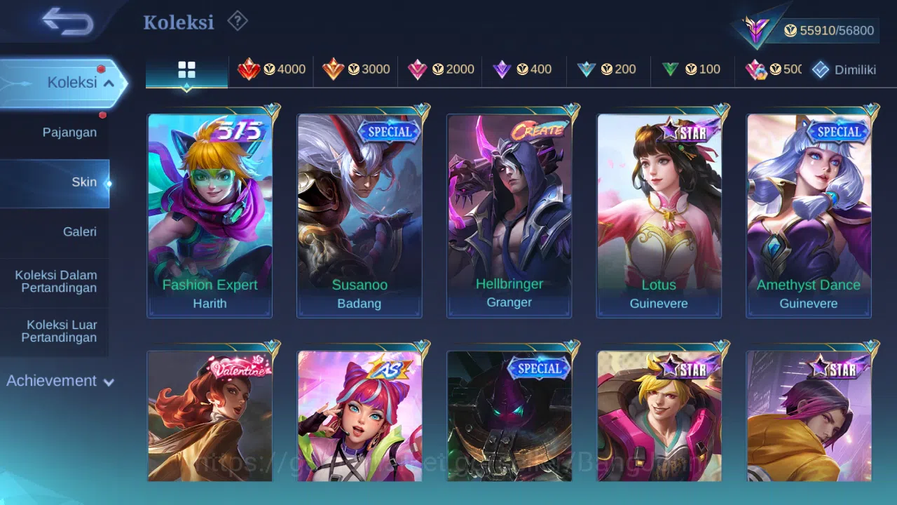 Mobile Legends: Bang Bang Accounts Hero 132 Skin 250 | Stunt Chou | Zodiac Selena | L image 11