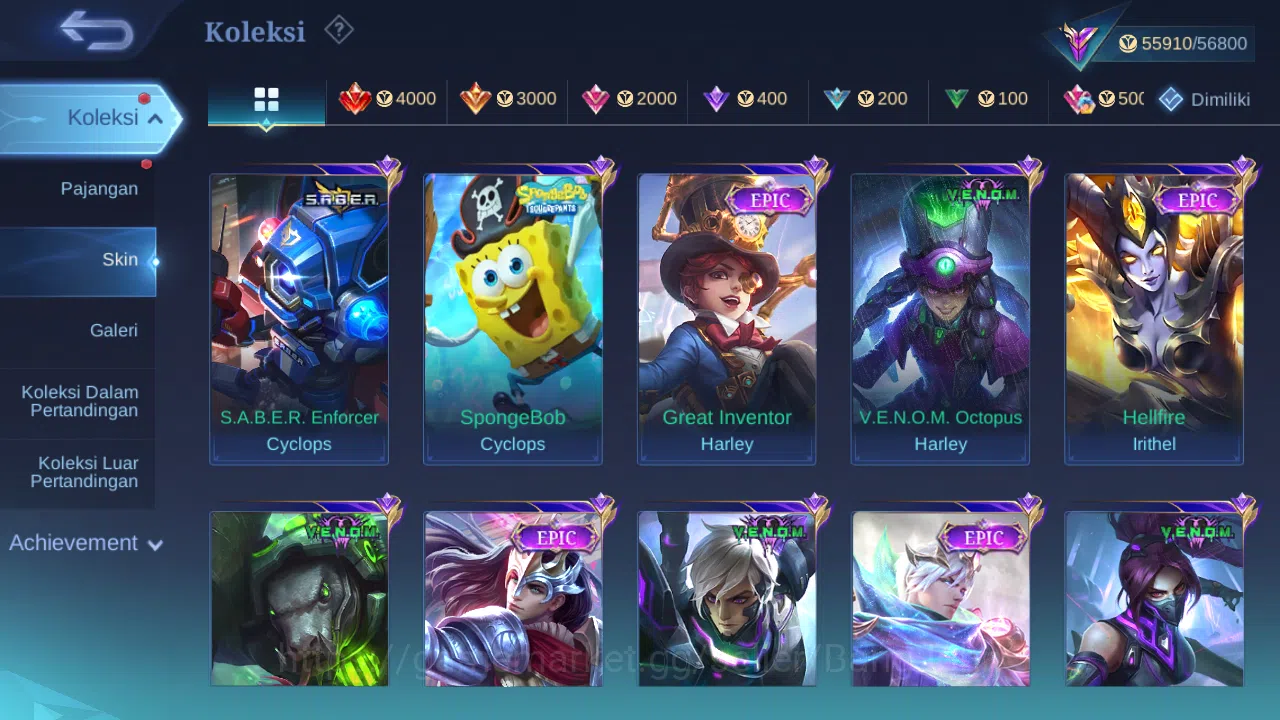 Mobile Legends: Bang Bang Accounts Hero 132 Skin 250 | Stunt Chou | Zodiac Selena | L image 5