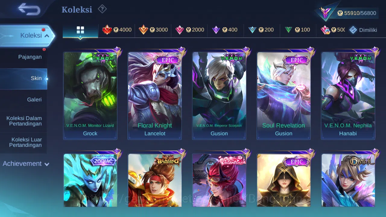 Mobile Legends: Bang Bang Accounts Hero 132 Skin 250 | Stunt Chou | Zodiac Selena | L image 6