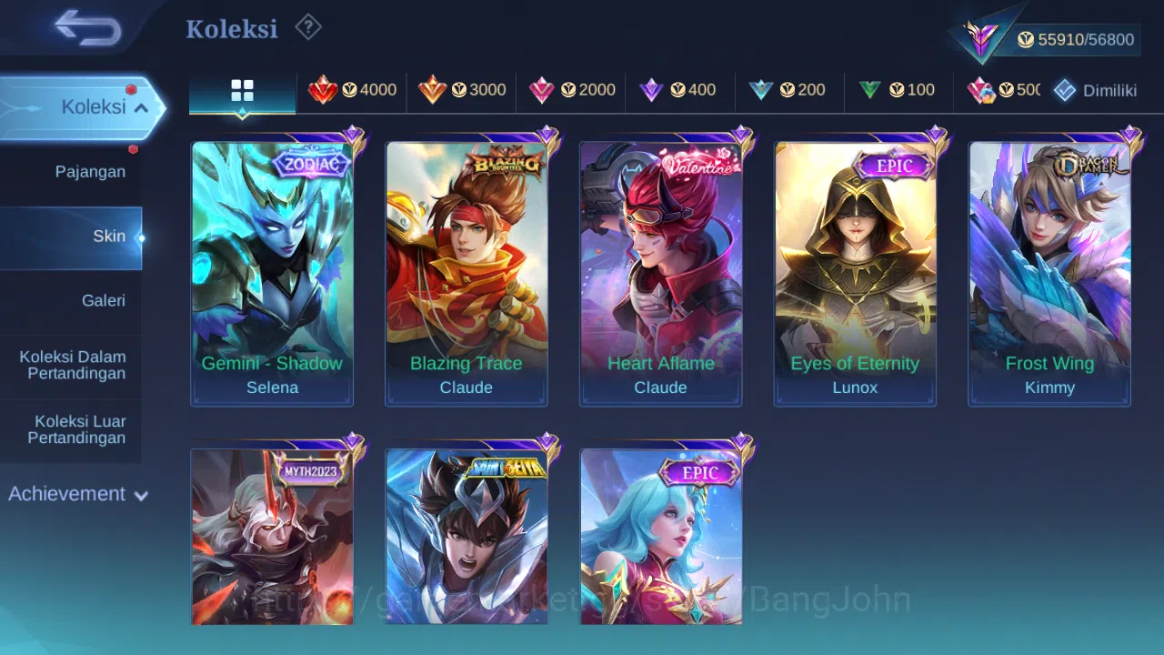 Mobile Legends: Bang Bang Accounts Hero 132 Skin 250 | Stunt Chou | Zodiac Selena | L image 7