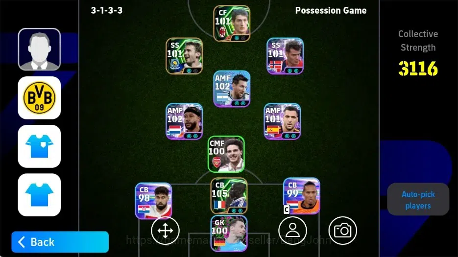 eFootball Accounts Legends & Iconic Players Mobile|PW 3116|Lilian Thuram Epic,Danlele Massaro Epic,Alexander Sørloth 1