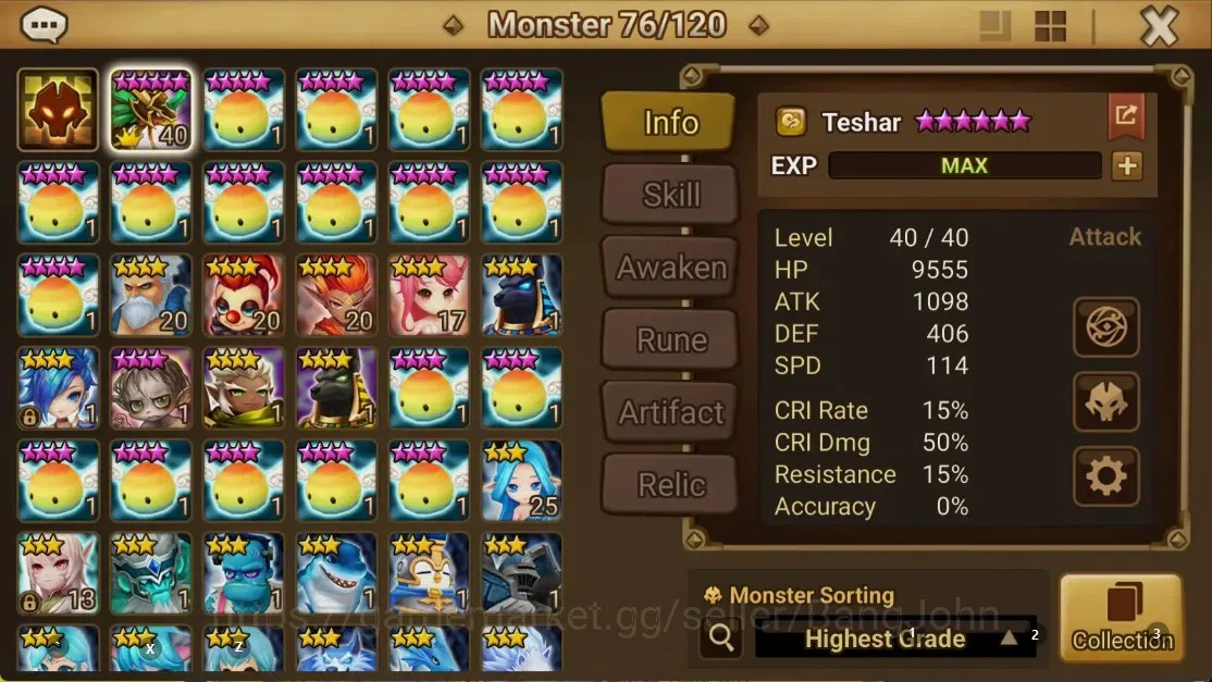 Summoners War: Sky Arena Accounts GLOBAL | NB 5 TESHAR,Starter Gacha 115 12Y+160 11Y image 2