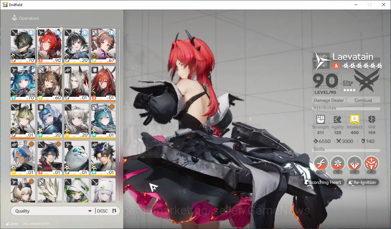 Arknights: Endfield Accounts Asia Lv50|10K Arsenal|7SSR[(Laevatain,Ardelia,Gilb image 1