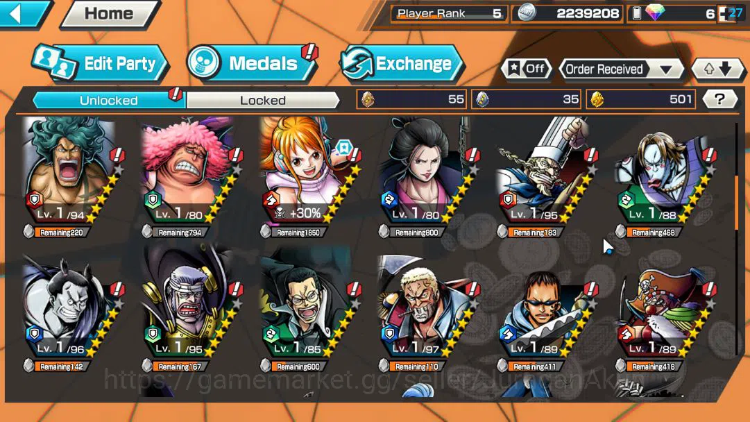 One Piece Bounty Rush Accounts Global |4 EX META|4Emperor Monkey D.Luffy, MWD Luf image 5