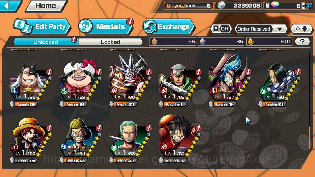 One Piece Bounty Rush Accounts Global |4 EX META|4Emperor Monkey D.Luffy, MWD Luf image 8