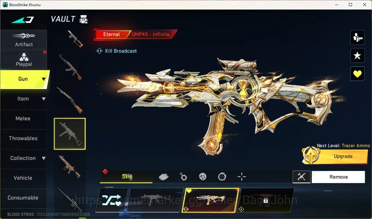 Blood Strike Accounts Others ASIA |2 Eternal Gun: UMP45-Infinite,MP7-Burning|2 Ultra Gun|1 Limited|1 Legendary Melee|Check 1