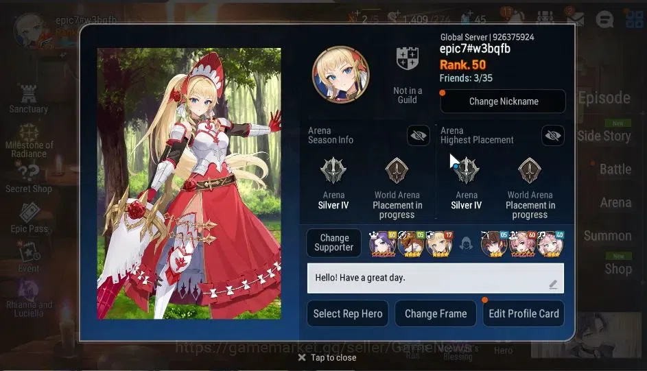Epic Seven Accounts GLOBAL Unverif|New Era|4 ML(EIlynav,Straze,STaeyou image 2