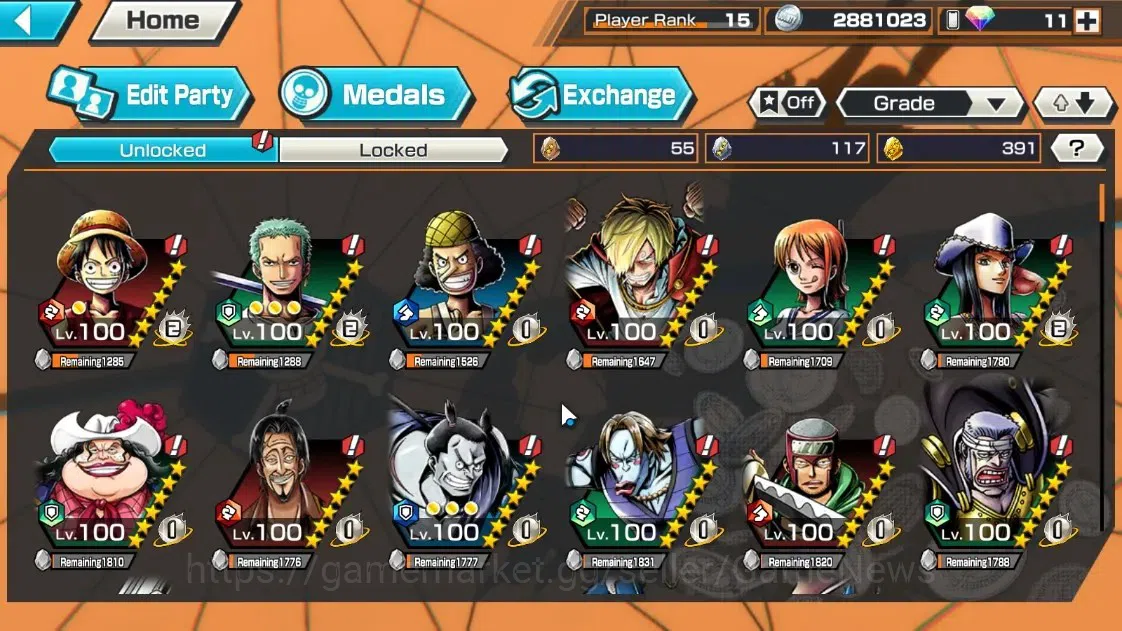 One Piece Bounty Rush Accounts Global|6 EX|T5E St.Ethanbaron V.Nusjuro,WI Trafalg image 12