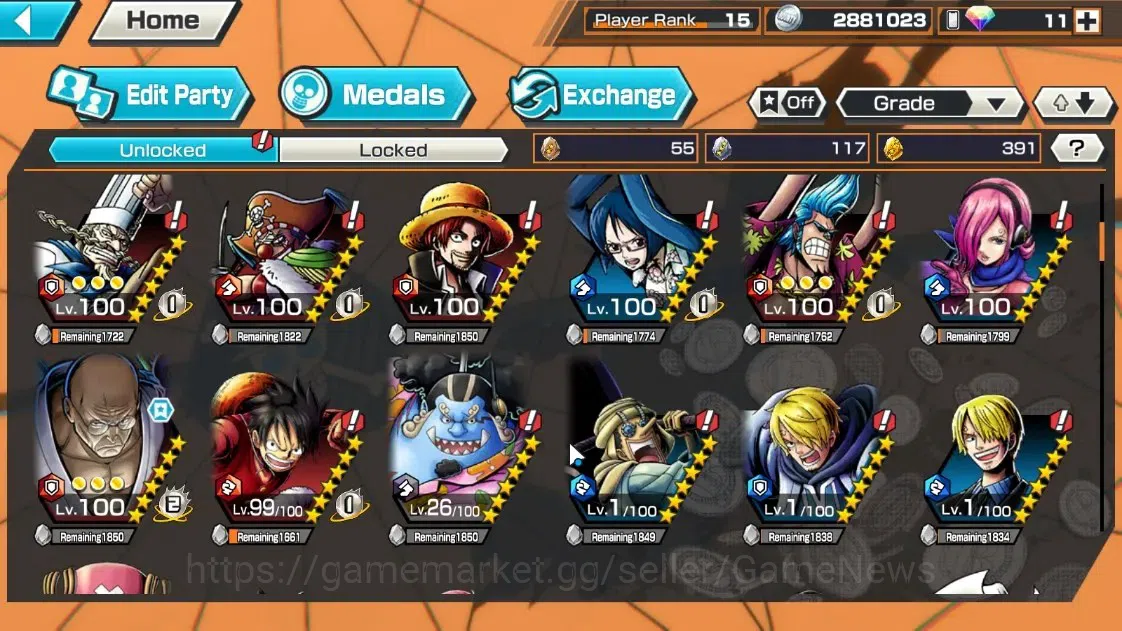 One Piece Bounty Rush Accounts Global|6 EX|T5E St.Ethanbaron V.Nusjuro,WI Trafalg image 13