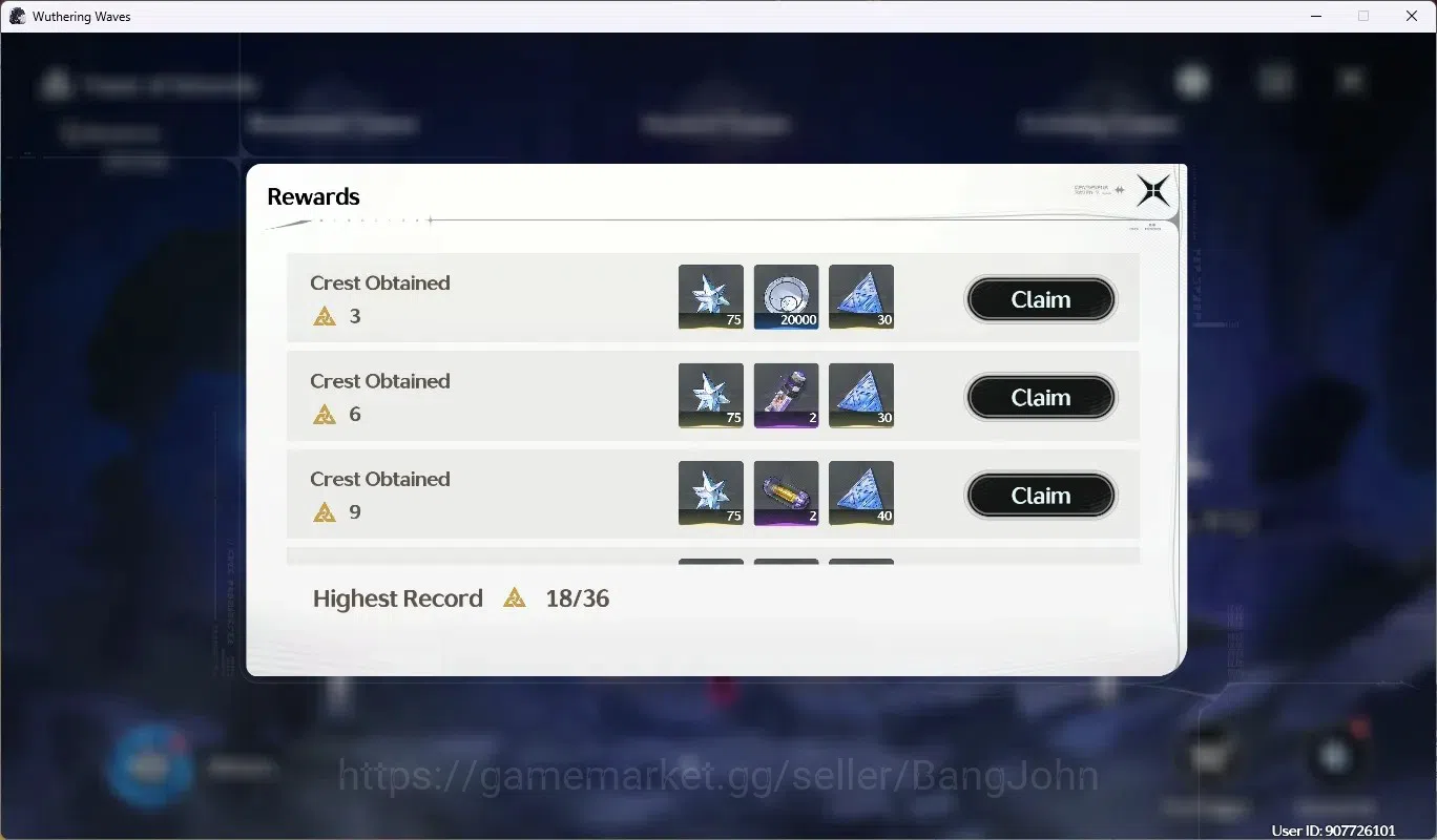 Wuthering Waves Accounts SEA|UL 53|Rank 6|2 Char Limit [Cartethyia RC4+(Sig image 17
