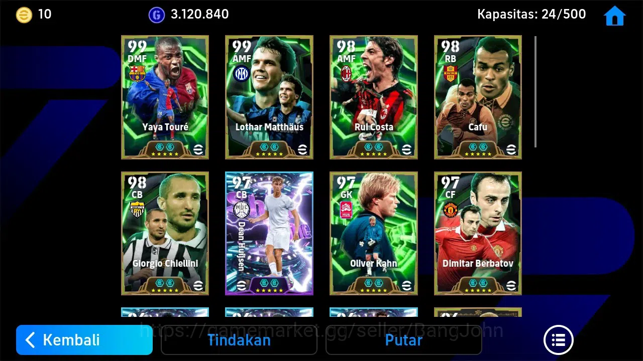 eFootball Accounts ANDROID|PW 3183|Epic Cafu, Yaya T, L Matthaus, O K image 3