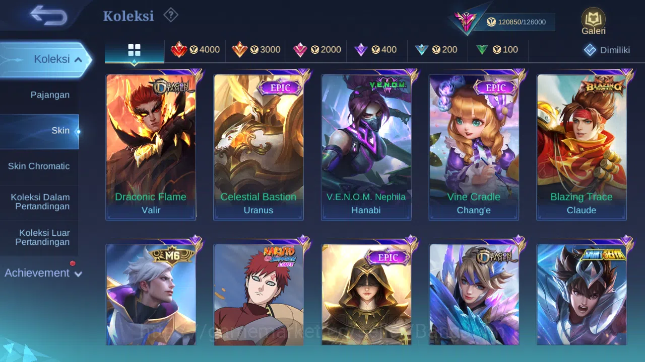 Mobile Legends: Bang Bang Accounts Others Hero 125 Skin 334 | Legend Gusion | KOF Chou, Guin | CC Ling | Aspirant Fanny 11