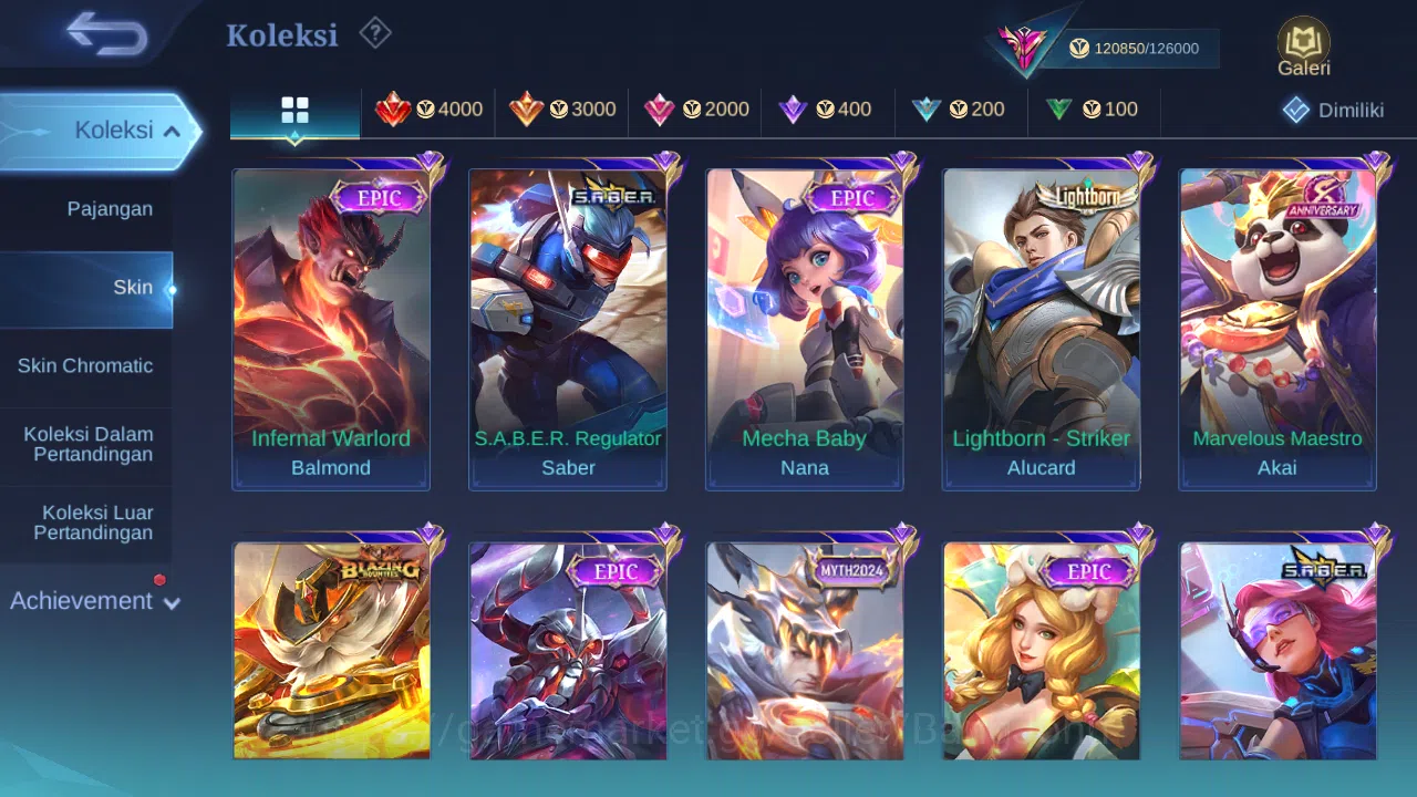 Mobile Legends: Bang Bang Accounts Others Hero 125 Skin 334 | Legend Gusion | KOF Chou, Guin | CC Ling | Aspirant Fanny 8