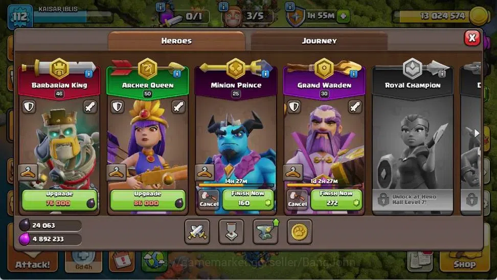Clash of Clans Accounts Global |TH 12-BH 9|LVL 112|BK 46,AQ 50,MP 25,GW 30 image 6