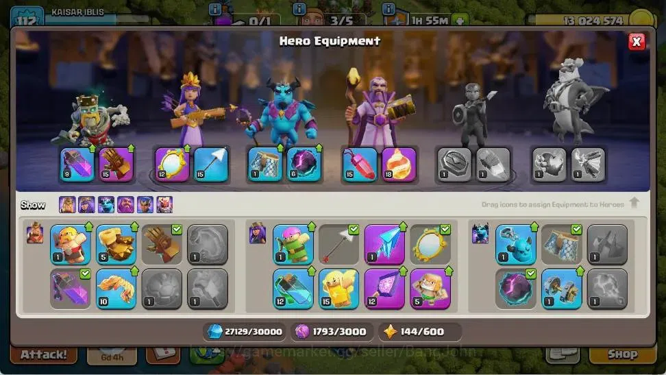 Clash of Clans Accounts Global |TH 12-BH 9|LVL 112|BK 46,AQ 50,MP 25,GW 30 image 8