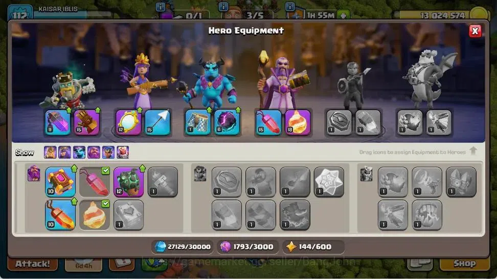Clash of Clans Accounts Global |TH 12-BH 9|LVL 112|BK 46,AQ 50,MP 25,GW 30 image 9