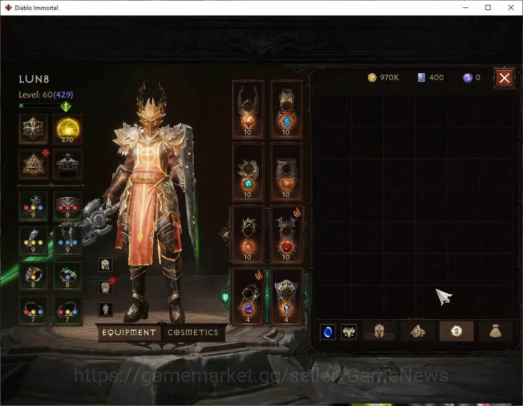 Diablo Immortal Accounts EU - Sescheron|CS ON|Lv60(429)|Crusader|CR 33k|Res image 7