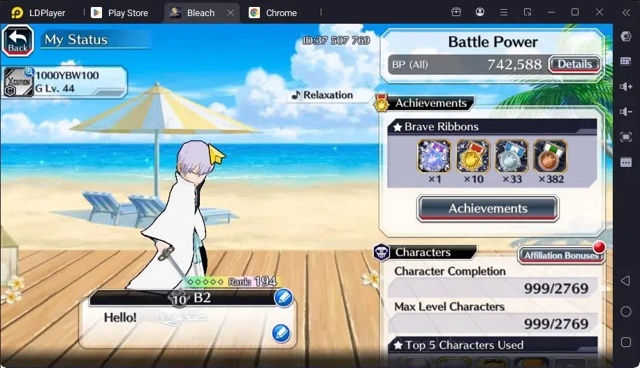 Bleach: Brave Souls Accounts Mid-Tier GLOBAL | 50K ORB+MidGame | Gin FierceBattle,Gremmy9TH,Rangiku Swimsuit,Zangetsu 2