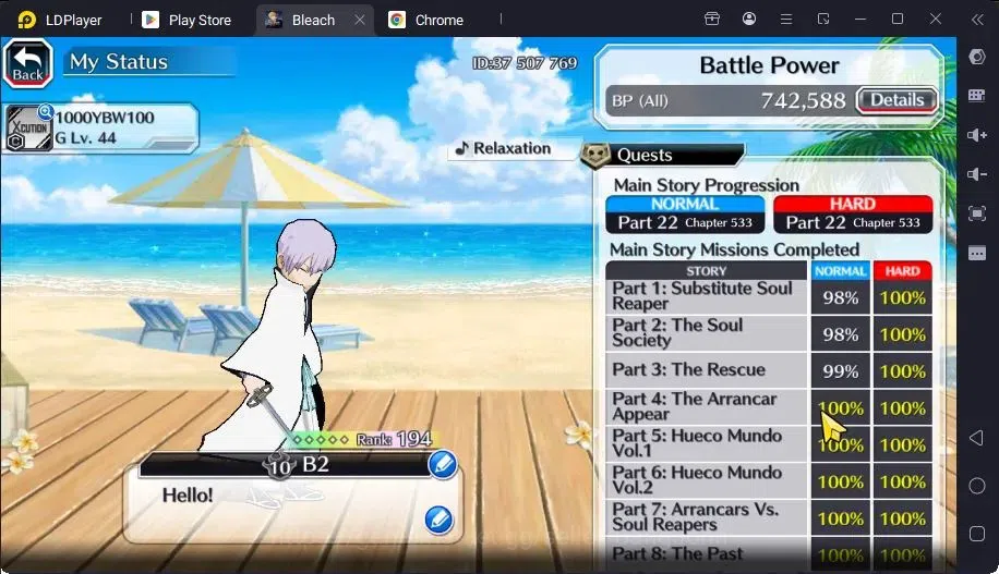 Bleach: Brave Souls Accounts Mid-Tier GLOBAL | 50K ORB+MidGame | Gin FierceBattle,Gremmy9TH,Rangiku Swimsuit,Zangetsu 4