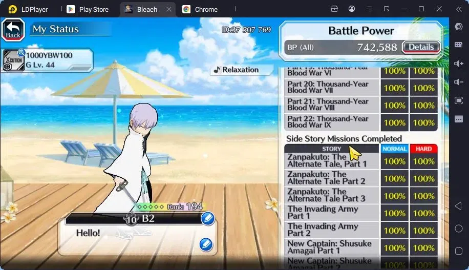 Bleach: Brave Souls Accounts Mid-Tier GLOBAL | 50K ORB+MidGame | Gin FierceBattle,Gremmy9TH,Rangiku Swimsuit,Zangetsu 5
