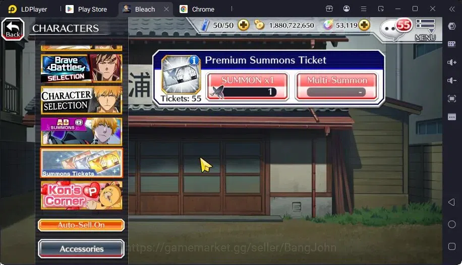 Bleach: Brave Souls Accounts Mid-Tier GLOBAL | 50K ORB+MidGame | Gin FierceBattle,Gremmy9TH,Rangiku Swimsuit,Zangetsu 6