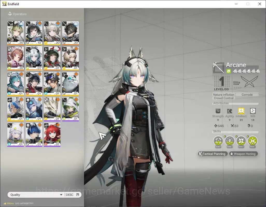 Arknights: Endfield Accounts NA/EU|Lv 15|4 SSR 2 Limited + 3(*6Weap)|Arcane,Zhuang Fangyi|1 Selector SSR+WP|Male 1