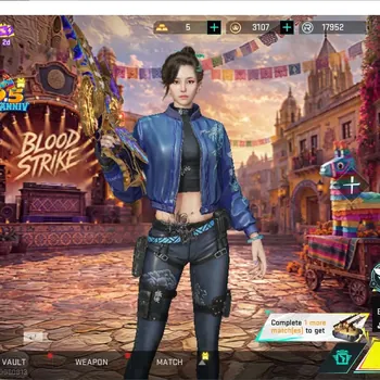 Blood Strike Accounts Collab Skin ASIA|ETERNAL INP-9 - Golden Elegy Lv2|Collab AOT(KATYA,M4A1)|3 ULTRA(Glock,FAL,ETHAN)|7