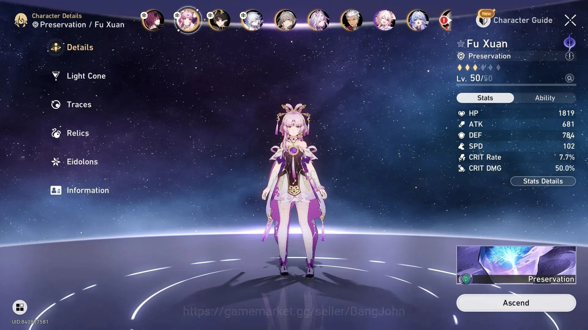 Honkai Star Rail Accounts Asia | 16 Limit | Kafka, Fu Xuan, Dan Heng PT, Yao image 5