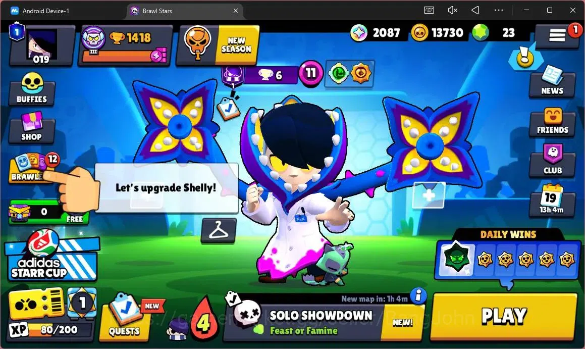Brawl Stars Accounts Global |1418 Trophy |15 Brawler|1 Lv 11 (Edgar)|Sk image 1