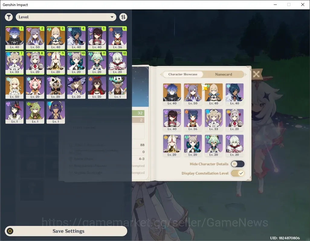 Genshin Impact Accounts Starter Asia|AR 32|1 Limited + 1(*5Weapon)|Flins + 2 Standard Keqing & Jean|Low Quest 1