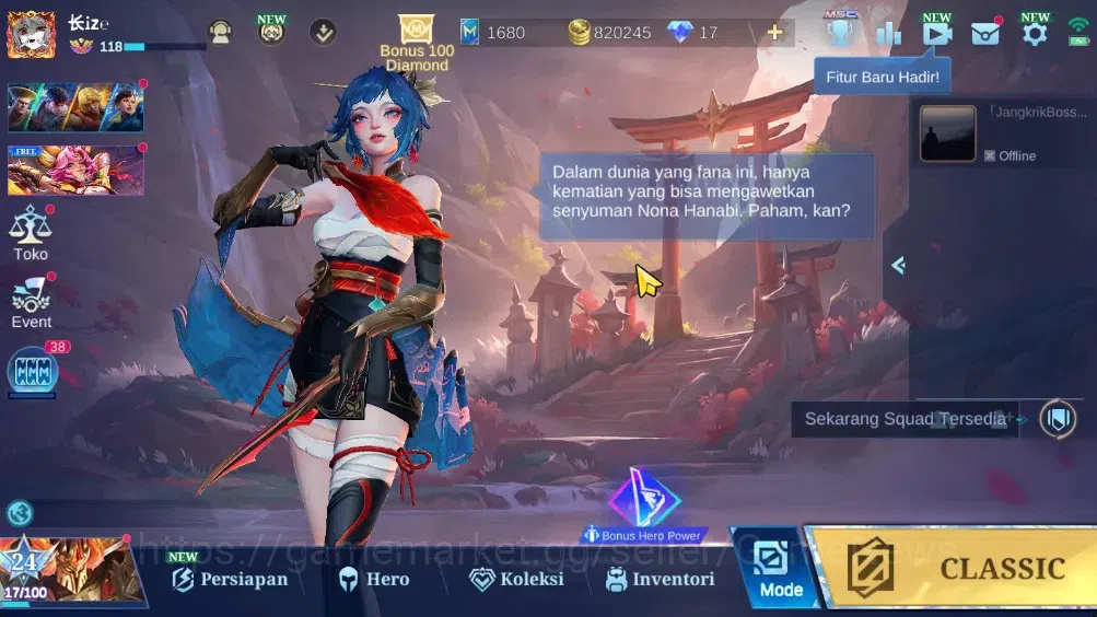 Mobile Legends: Bang Bang Accounts Collector Hero 133 Skin 273|High Glori 89|KOF(Karina,Dyrroth)Luckybox Akai,Collector 1