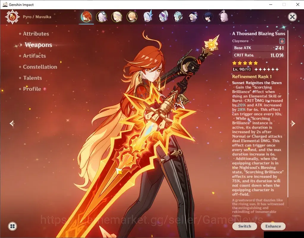 Genshin Impact Accounts Europe|AR 55|BD Unset|5 Limited+6(*5Wep)|(Mavuika, image 4